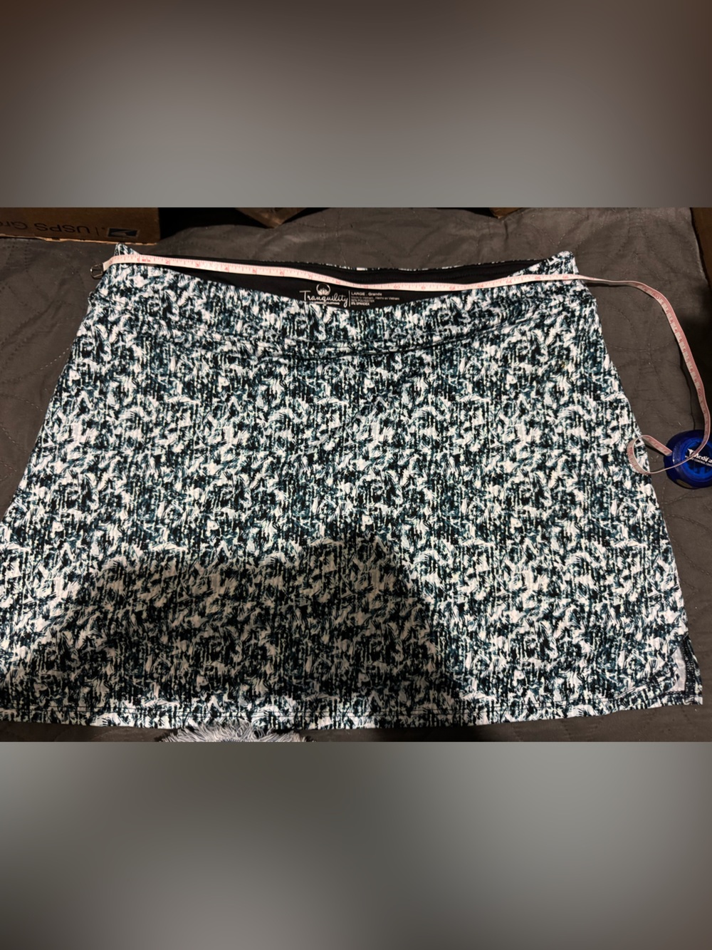 Tranquility by Colorado Clothing Blue and White Abstract skort